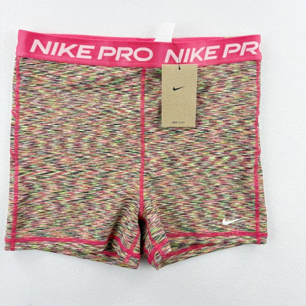 Nike Pro Womens‎ 3 Inch Training Shorts Size L Multi Color HJ6348-629 NEW